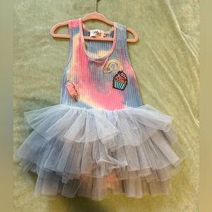NWT Lola and the Boys Tie Dye Rainbow Cupcake Tutu Dress Size 12